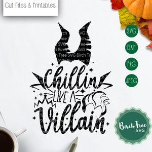 Chillin like a Villain Svg, Halloween Svg, Fairytale Villains Svg, Halloween Clipart, Villains Svg, Kids Cute Halloween Svg files for Cricut