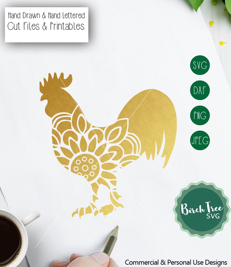Download Rooster Mandala Svg Cut File Rooster Svg Floral Zentangle ...