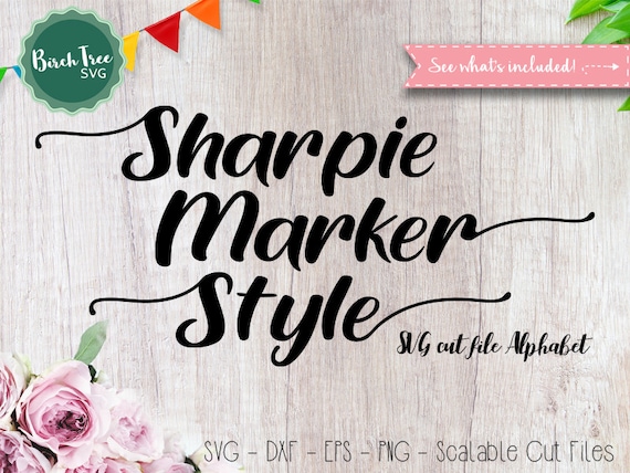 Sharpie Marker Alfabeto Svg Font Calligrafia Moderna Svg Etsy