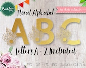 Flower Alphabet SVG, Monogram SVG, Flower Letters Svg Cut Files, Floral Letters, Svg Monogram, Cricut Svg Silhouette files Svg Dxf EPS Png