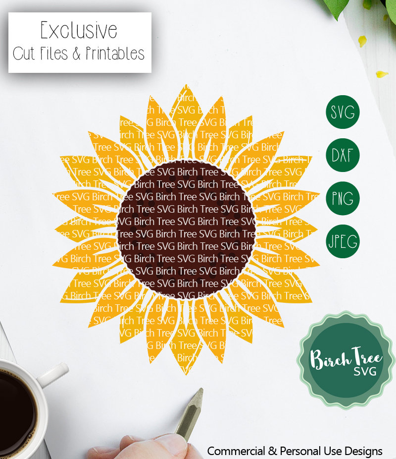 Sunflower SVG Cut File, Sunflower Png, Sunflower Sublimation Download ...