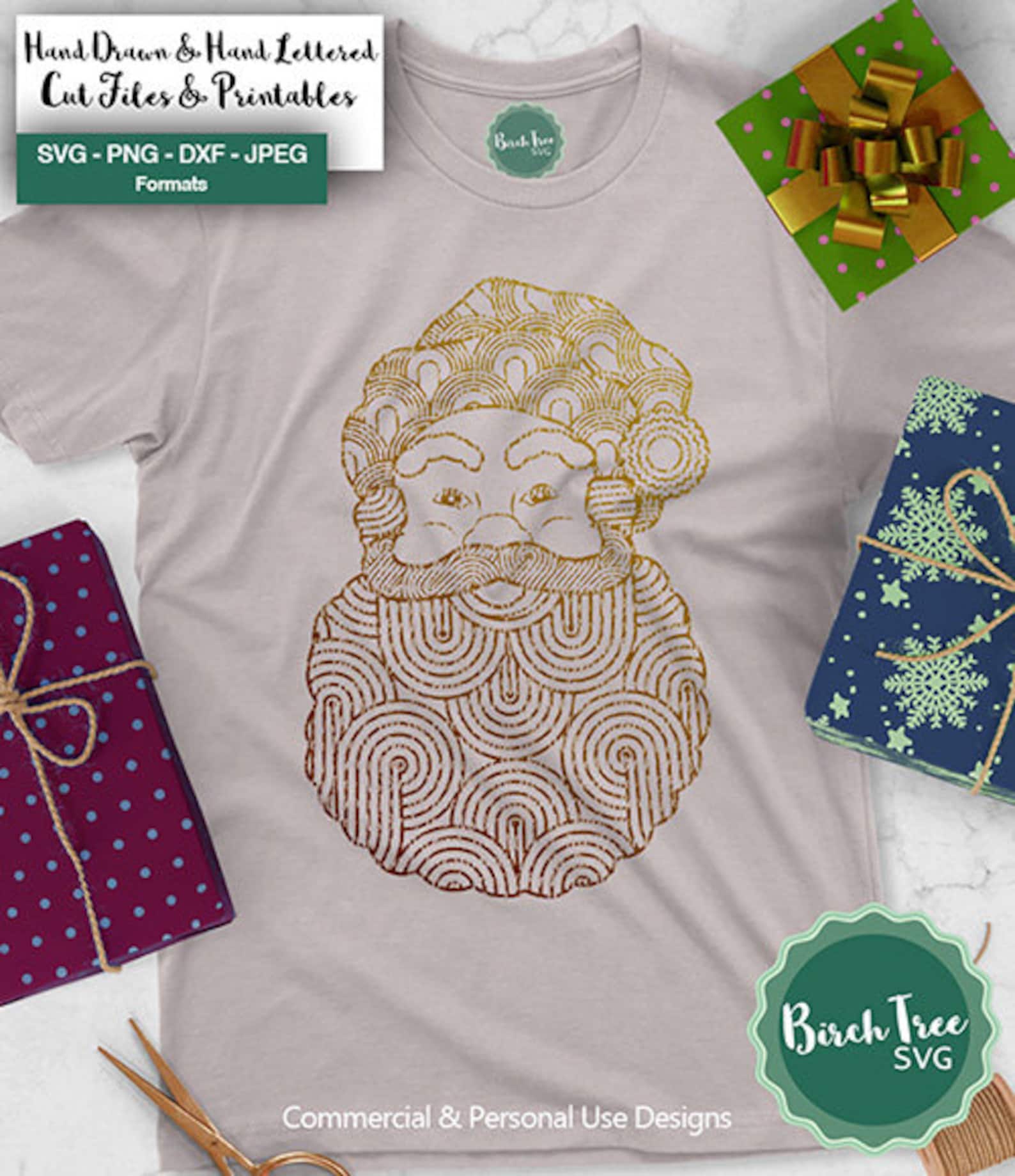 Santa Mandala Svg Santa Claus Zentangle Svg Father Christmas - Etsy UK