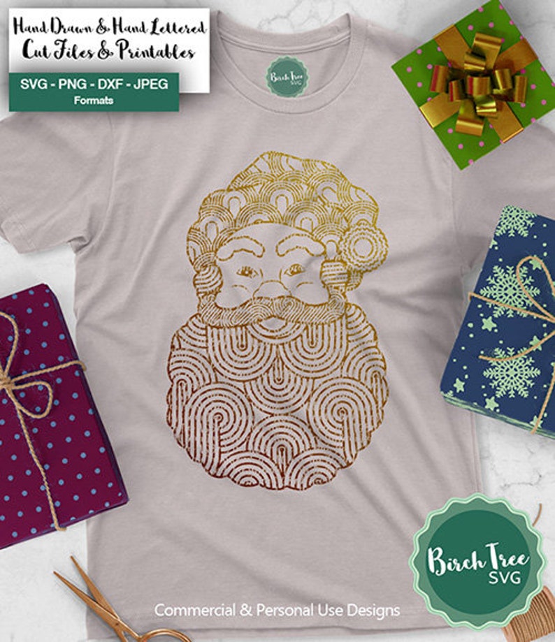 Download Santa Mandala Svg Santa Claus Zentangle Svg Father Christmas | Etsy