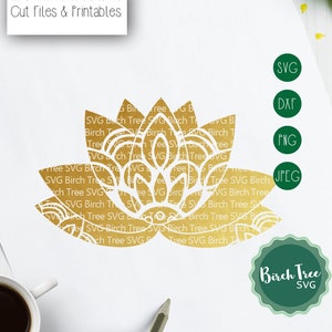 Lotus Flower Mandala SVG Cut File, Lotus Flower SVG Lotus Fiore zolle Lotus Svg Fiore Decal Svg per Cricut Silhouette png dxf jpeg svg