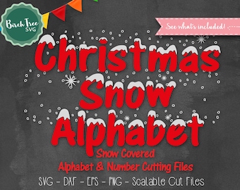 Christmas Alphabet SVG Font Cutfile, Snow Font SVG, Christmas Font Svg, Cricut Font, Silhouette Cameo, Digital files, Svg Dxf EPS Png Jpeg