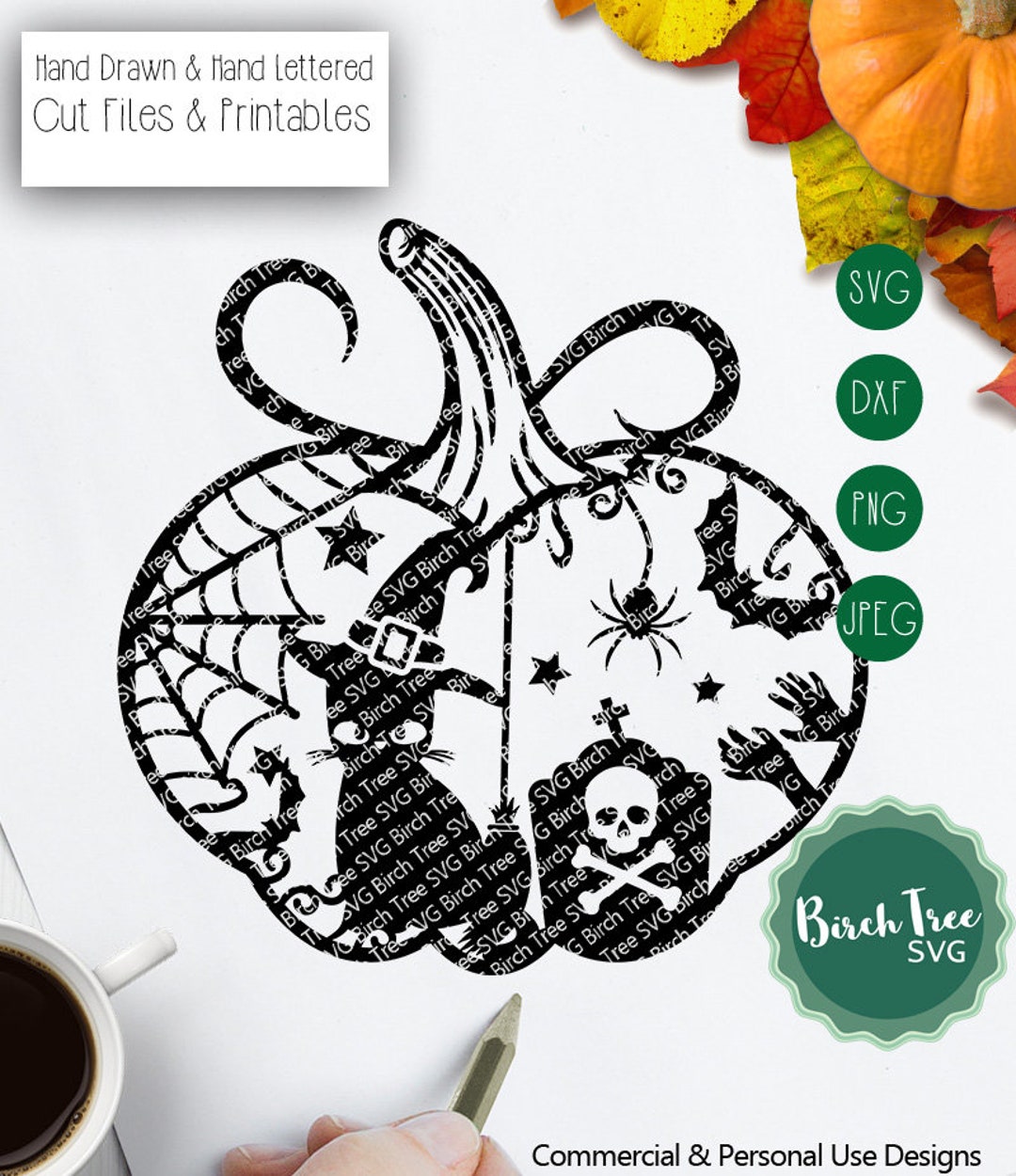Spooky Pumpkin Svg, Black Cat Svg, Fall Svg, Halloween SVG, Cat Svg ...