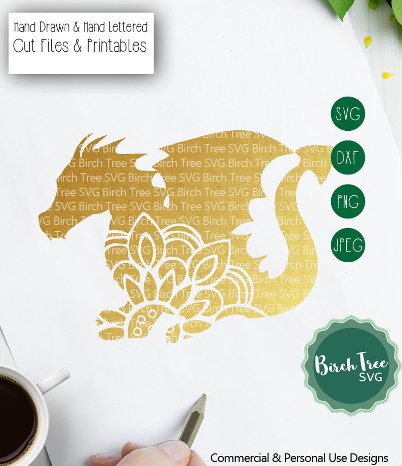 Download Dragon Mandala SVG Cut File Dragon Zentangle Svg Boho SVG ...