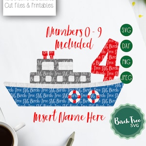 Boot Geburtstag SVG, Boot Geburtstag Shirt Svg, Boot Geburtstagsparty Svg, Fischerboot Svg, 2. 3. 4. 5. Geburtstag Shirt Svg, Cricut Dateien