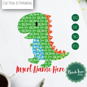 Dinosaurier-Monogramm SVG, T-Rex Svg, Dinosaurier Sublimation, Dinosaurier-Party Svg, Dinosaurier Geburtstag Svg, Svg-Dateien für Cricut, Silhouette Dateien
