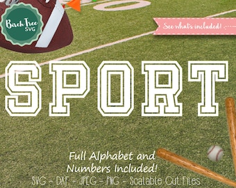 Sport Font SVG Cutfile Alphabet, Jersey Letters and Numbers SVG, Varsity Font Svg, Cricut font Svg, Silhouette Cameo, Svg Dxf EPS Png Jpeg