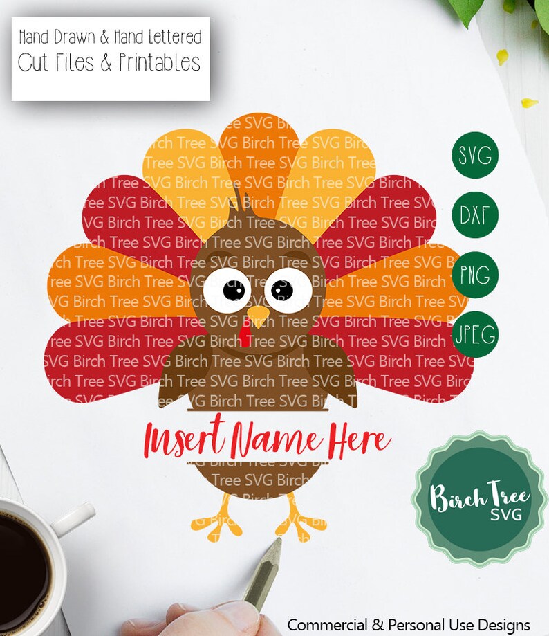 Download Turkey Monogram SVG Thanksgiving Svg Cute Turkey Svg | Etsy