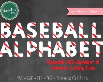 Baseball Alphabet SVG Font Cutfile, Baseball Cricut font Svg, Baseball Font Svg Numbers, Silhouette Cameo Digital files Svg Dxf EPS Png Jpeg