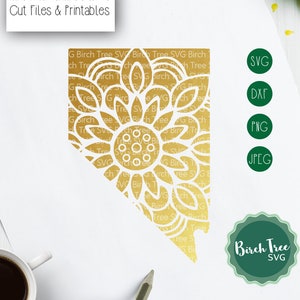 Nevada Mandala Svg, Nevada Svg Cut-bestand, Nevada Clipart, Nevada Zentangle, Nevada kaart Svg voor Cricut silhouet png dxf jpeg svg