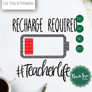 Download Teacher Summer Recharge Required Svg Teacher Svg Teacher Etsy