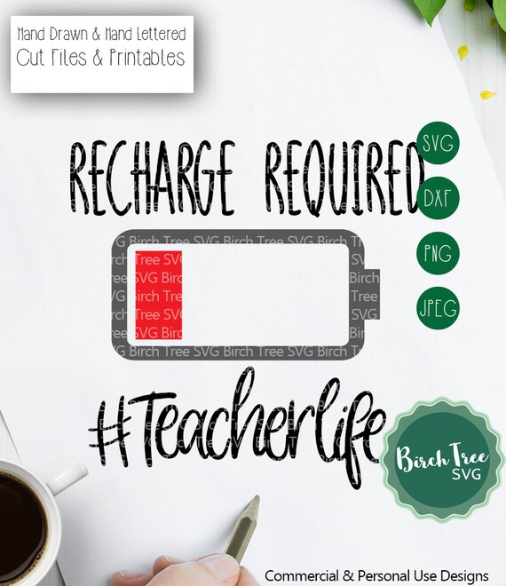 Download Teacher Shirt Svg Recharge Required Svg Teacher Svg Teacher Etsy