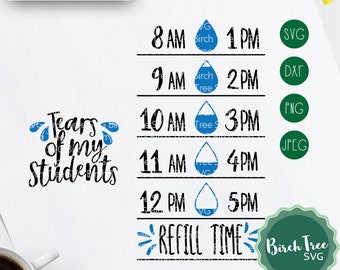 Lacrime dei miei studenti Svg, insegnante bottiglia d'acqua Svg, Insegnanti Water Bottle Tracker Svg, Water Tracker Svg, livello dell'acqua png dxf jpeg svg
