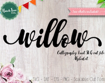 Alphabet SVG Schrift Cutfile, Moderne Kalligraphie SVG, Handgeschriebene Schrift Svg, Silhouette Cameo, Digitale Dateien, Svg Dxf EPS Png Jpeg