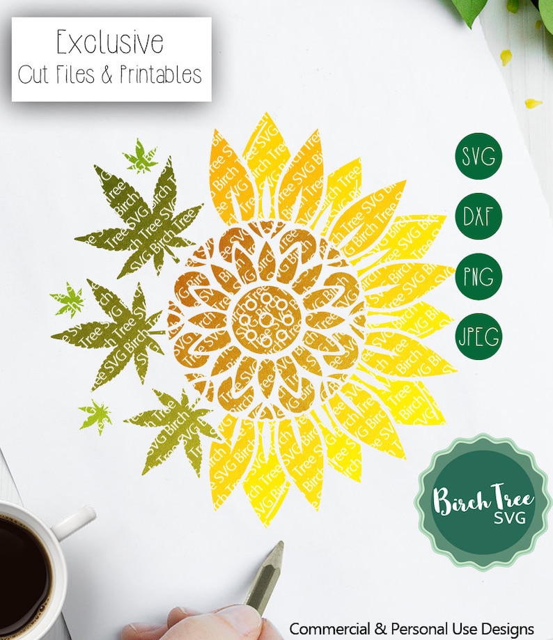 Download Cannabis Sunflower Mandala SVG Cut File Sunflower Svg Svg | Etsy