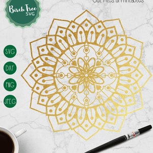 Mandala SVG, Boho SVG Mandala Clipart, Floral Decal Design, Boho Flower Mandala Stencil SVG Cricut Silhouette, png dxf jpeg svg