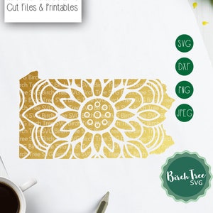 Pennsylvania Mandala SVG Cut File, Pennsylvania SVG, Pennsylvania Clipart, Pennsylvania State Svg for Cricut Silhouette png dxf jpeg PA svg