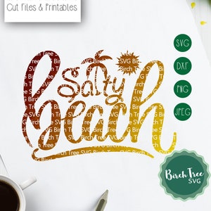 Salzige Strand SVG, Sommer Svg, Sonnenschein SVG, Tumbler Aufkleber Svg, Strand Svg, Palm Tree Svg schneiden Datei Svg für Cricut Silhouette Png dxf jpg