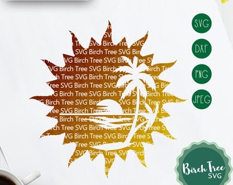 Sunset in the Sun SVG, Beach Sunset Svg, Summer SVG, Palm Trees Svg, Vacation Svg Cut File Svg for Cricut, Sublimation png dxf jpeg svg