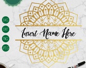 Mandala Monogram SVG, Mandala SVG, Monogram Clipart, Mandala Decal Design, Floral Name Boho Mandala SVG, Cricut Silhouette png dxf jpeg svg