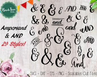 Ampersand SVG Cutfile, Modern Calligraphy SVG, And Svg Handlettered And Symbol Svg Cricut Silhouette Cameo Digital files Svg Dxf EPS Png