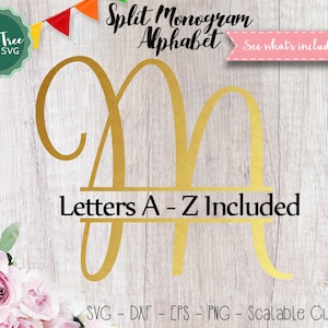 Split Initials Svg, Split Monogram SVG, Split Monogram Font Svg Cut Files, Monogram Alphabet Svg, Cricut Svg Silhouette file Svg Dxf EPS Png