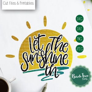 Let The Sunshine In SVG, Beach Svg, Sunset Svg, Summer SVG cutting file for Cricut Silhouette, Printable Summer Iron on, png dxf jpeg svg