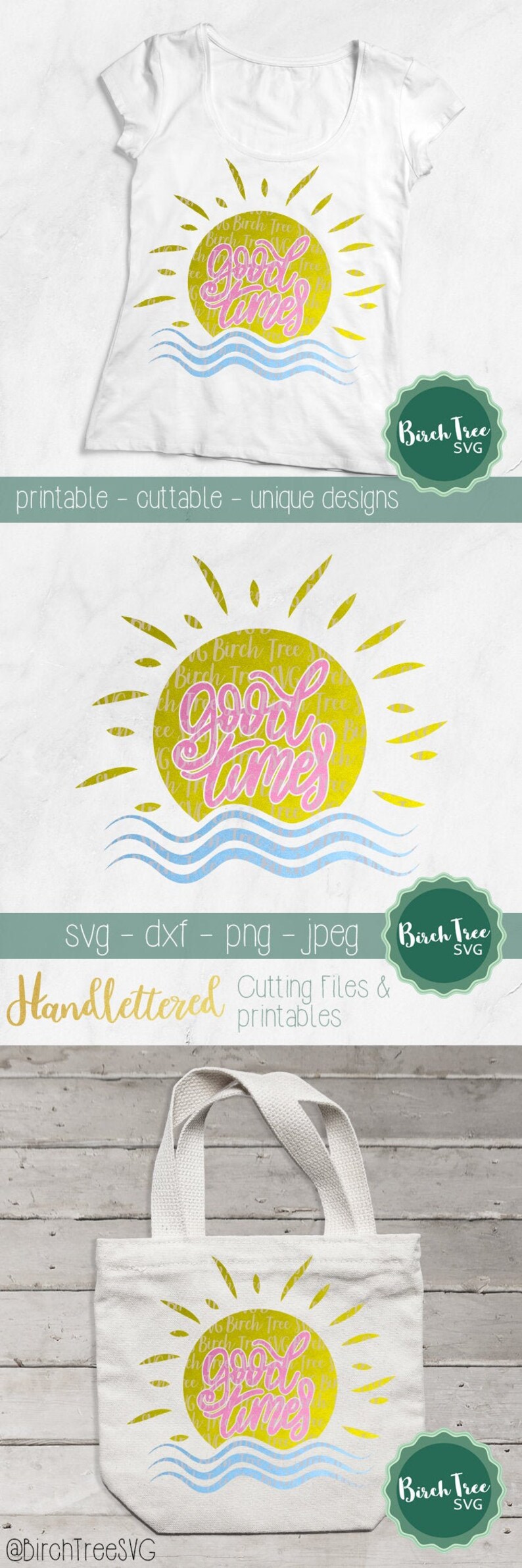 Download Sunshine and Good Times SVG Summer SVG Beach Svg Sunset | Etsy