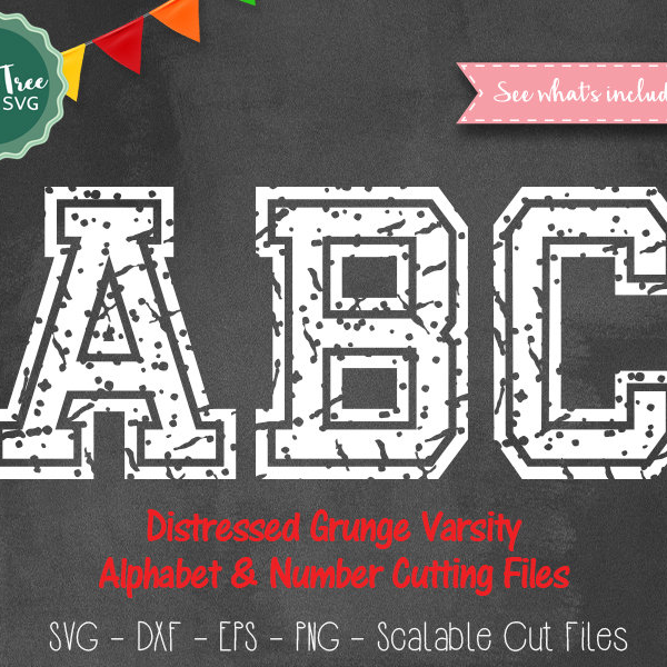 Distressed Varsity Font SVG Cutfile Alphabet, Grunge Font SVG, Sport Font Svg, Grunge Cricut font Svg, Silhouette Cameo Svg Dxf EPS Png Jpeg