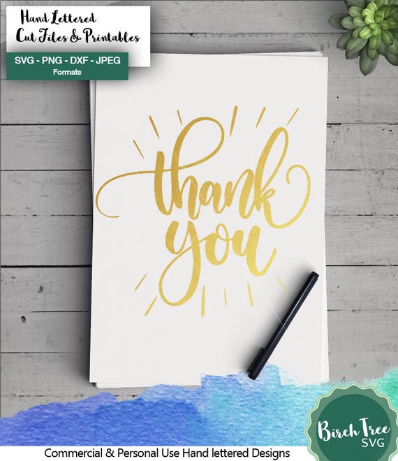 Thank You SVG, Thank You Clipart, Thank You Cut File, Cricut, Silhouette, svg, png, dxf, jpeg, Hand Lettered, Instant Download
