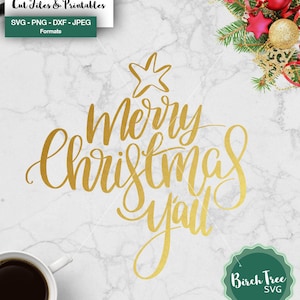 Frohe Weihnachten Yall SVG schneiden Datei, Svg, Weihnachten Svg für Cricut Silhouette, Winter Svg Urlaub schneiden Datei Schablone Svg Spruch Weihnachten