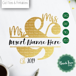 Mr and Mrs Monogram SVG, Newlywed svg, Wedding Monogram, Anniversary Cut file, Cricut, Silhouette Cameo, Wedding Clipart, Dxf, Png Svg Jpeg