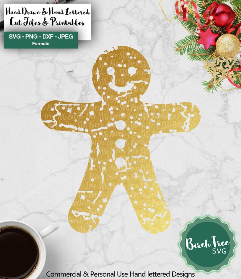 Download Distressed Gingerbread Man SVG Cut File Christmas Svg Files | Etsy