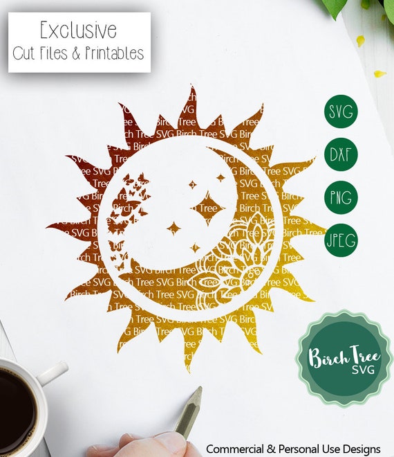 Download Sun And Moon Mandala Svg Cut File Moon And Butterflies Svg Etsy