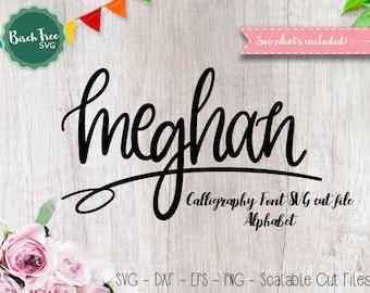 Alphabet SVG Fonts Cutfile, Modern Calligraphy SVG, Handwritten Script Cricut font Svg, Silhouette Cameo Digital files, Svg, Dxf, EPS, Png