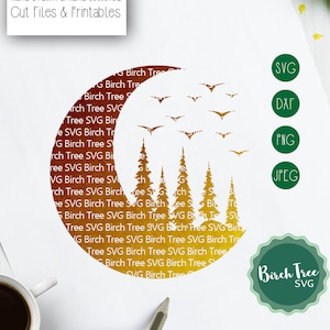 Forest and Moon SVG, Adventure Svg, Camping SVG, Hiking Svg, Forest Svg, Moon Svg, Wilderness Svg Cut File, Svg for Cricut png dxf jpeg svg