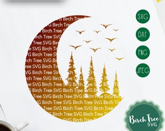 Forest and Moon SVG, Adventure Svg, Camping SVG, Hiking Svg, Forest Svg, Moon Svg, Wilderness Svg Cut File, Svg for Cricut png dxf jpeg svg