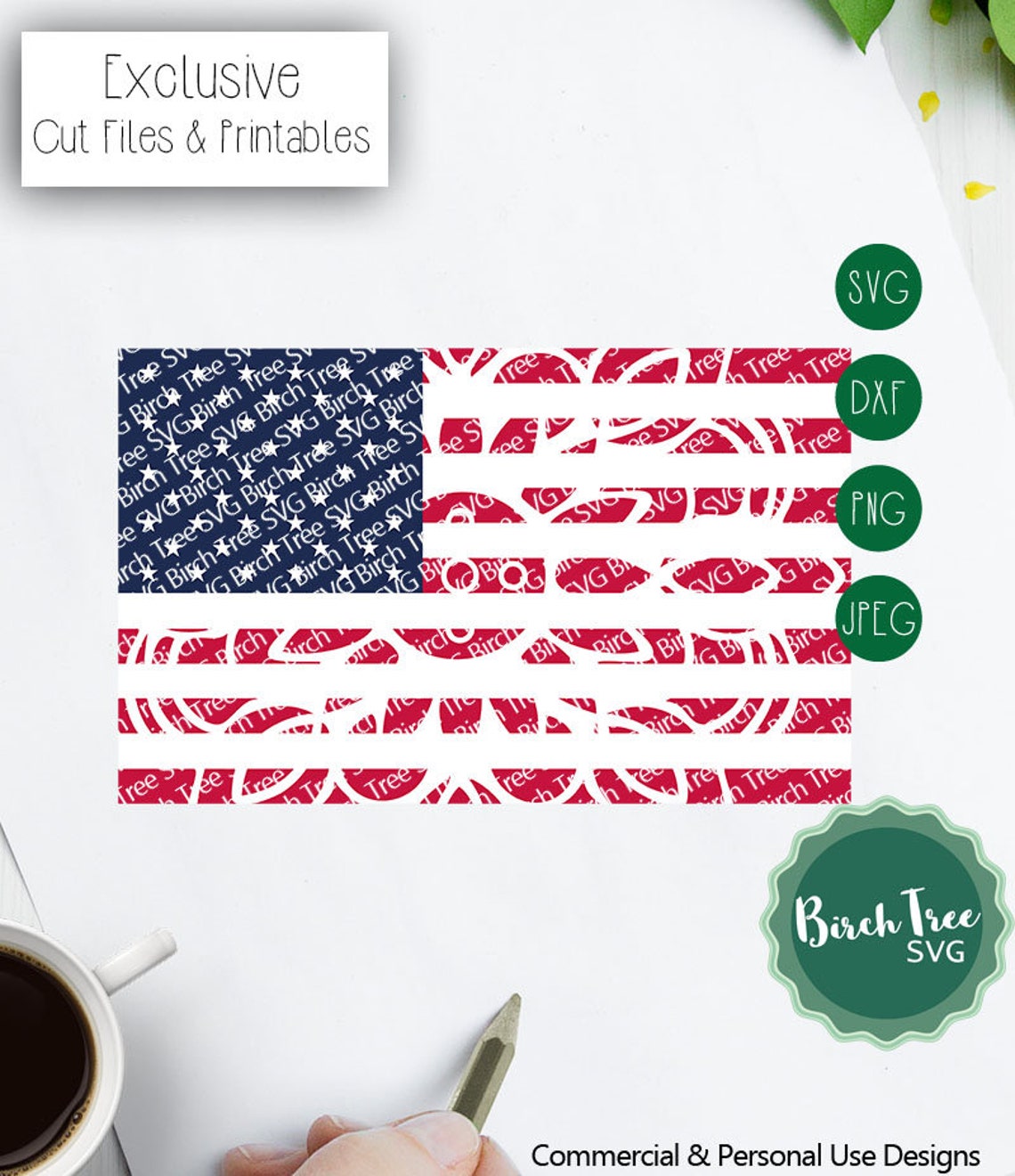 USA Flag Mandala SVG Cut File American Flag Svg Svg Mandala | Etsy