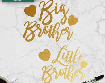 Big Brother SVG, Little Brother SVG, Cut Files, Brothers svg, Cut file for cricut, Silhouette, Family svg, dxf, png, jpeg, Commercial Use