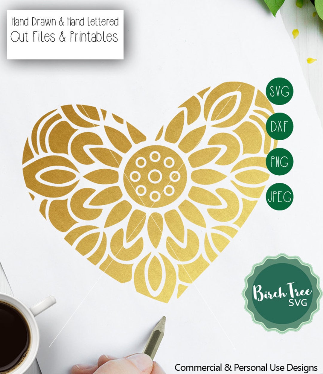 Heart Mandala SVG Cut File, Heart SVG, Heart Clipart, Heart Zentangle ...