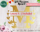 Split Alphabet Monogram SVG Split Monogram Font Svg Cut Files Split Letters Svg Monogram Cricut Svg Silhouette Digital files Svg Dxf EPS Png
