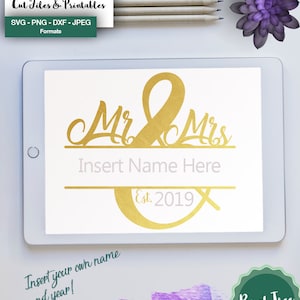 Mr and Mrs SVG, Newlywed svg, Wedding Monogram, Wedding Cut file, Cricut, Silhouette Cameo, Wedding Clipart, Dxf, Png, Svg, Jpeg