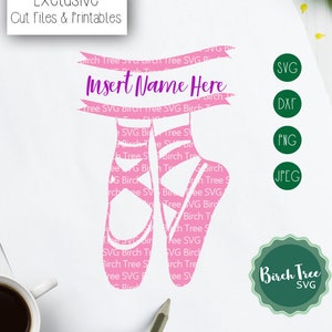 Ballet Shoe Monogram Svg, Ballet Svg, Ballet Dancer Svg, Ballet Monogram Svg, Ballet Shirt Svg, Dancer Svg Iron On, Silhouette Cricut Svg