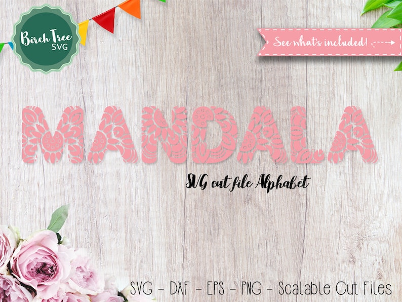 Download Mandala Alphabet SVG Fonts Cutfile Mandala SVG Mandala ...