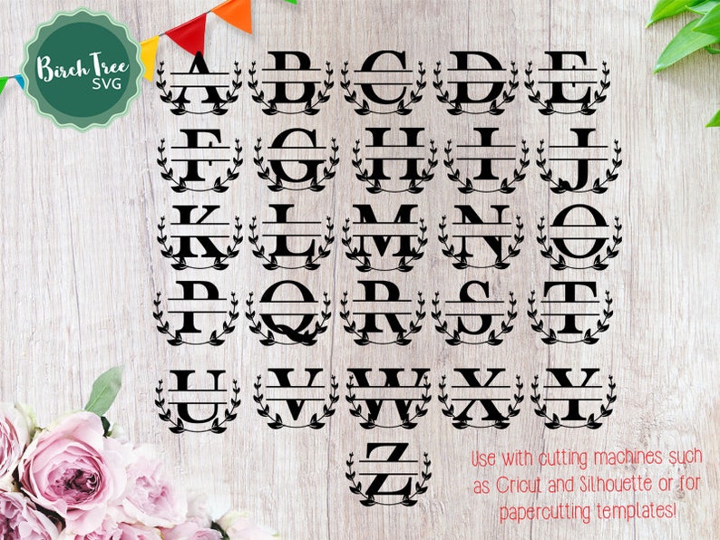 Split Alphabet Monogram SVG Split Monogram Font Svg Cut Files - Etsy