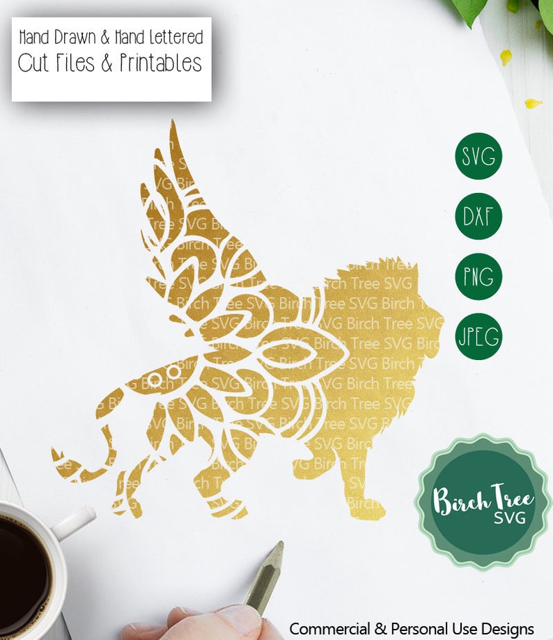 Download Winged Lion Mandala SVG Cut File Winged Lion SVG Mandala ...