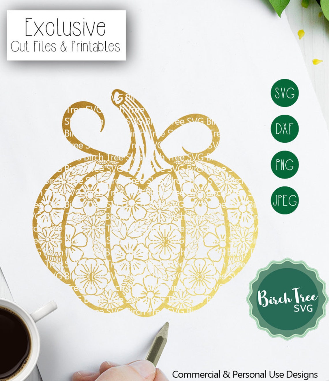 Floral Pumpkin Mandala Svg Cut File Pumpkin Svg Pumpkin Etsy 